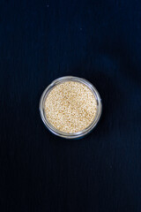 sesame seed in a glass bowl, spice