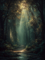 Fototapeta premium Sanctuary of the Luminous Path. Generative AI 