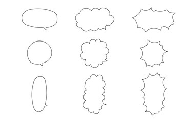 シンプルなフキダシのセット