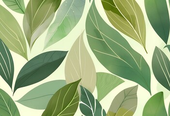 Lush Green Leaves Abstract Background Pattern Design for Spring Summer Decor
