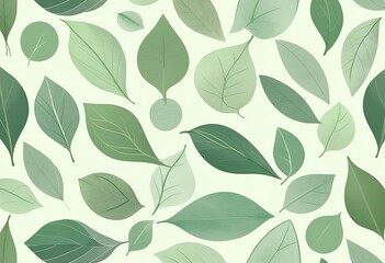 A Delicate Seamless Pattern of Green Leaves Perfect for Nature Inspired Designs and Backgrounds
