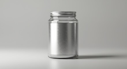 Glass Jar with Silver Label and Lid
