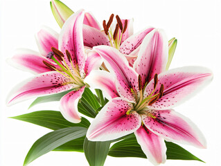 Lily Flowers Pink Nature Flora Bloom Petals Botany Garden Beauty Floral Plant Closeup Spring Vibrant Leaf Ornament Celebration Pollen Background Couple Love Aroma Fresh Wellness Reproduction