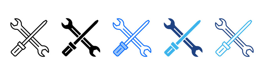 Tools Icon Set With Multiple Style Collection 