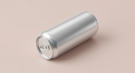 Aluminum Can on Beige Background