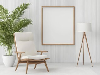 Modern Room with Empty Frame