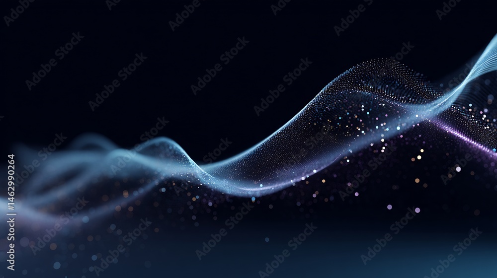 Poster subtle waves of particle effects creating an ethereal and modern look