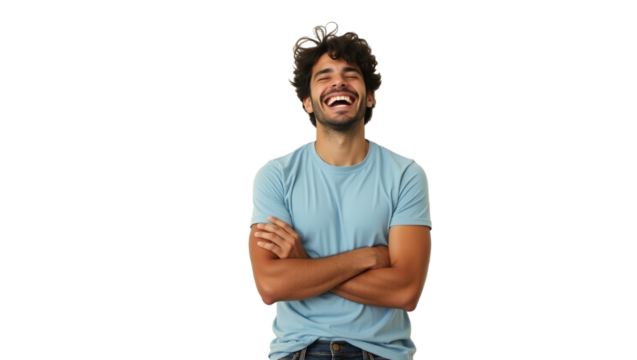 T-Shirt Wearing Youthful Hispanic Man Smiling
