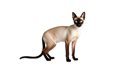 Siamese Cat with Elegant Whiskers and Tail