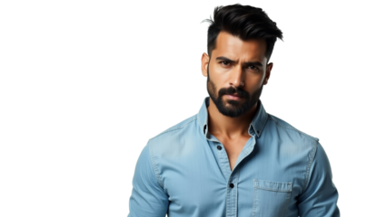 Portrait of a Confident Male Model in Dress Shirt