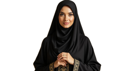 Abaya Fashion: Elegant Muslim Woman's Smile