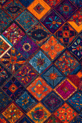 Vibrant Geometric Quilt Pattern: A Kaleidoscope of Shapes and Colors for Artistic Inspiration