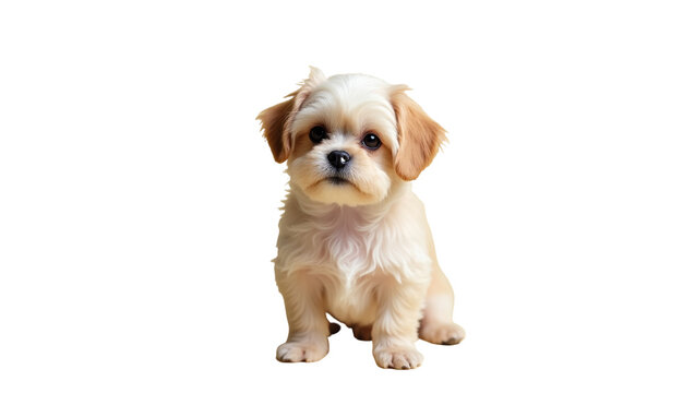 Dog Breeds: Adorable Fluffy Puppy Studio Shot
