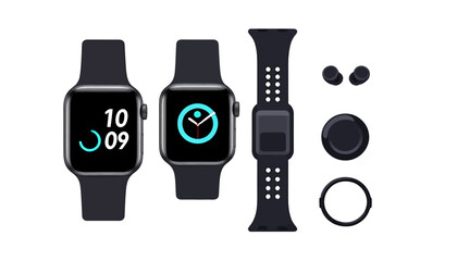 Smartwatch_with_Interchangeable_Bands_and_Accessories_Modern_Wearable_Technology_Digital_Timepiece_for_Fitness_and_Lifestyle_Black_Smart_Watch_Details_on_White_Background