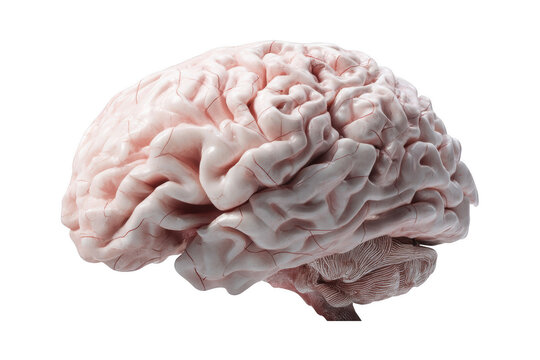 Detailed human brain anatomy medical illustration 3d model high resolution on transparent background