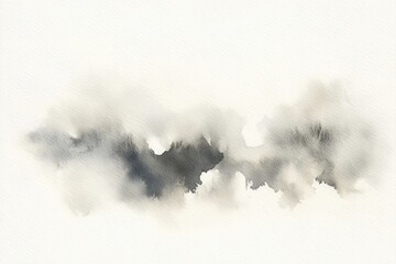 Abstract watercolor landscape, muted tones of gray and beige, misty, textured washes