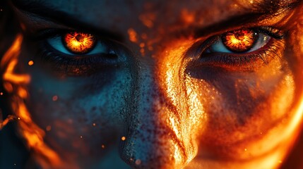 Fiery Woman's Face