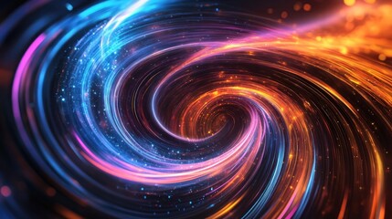 Abstract swirling vortex of vibrant colors