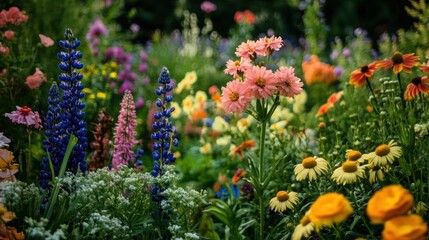 Vibrant flower garden bursting with color