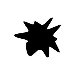 Obraz premium Abstract black shape resembling a splash mark on a white background with a modern artistic vibe