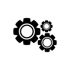 Obraz premium Cogs of different sizes interact in a simple, monochrome design showcasing mechanical elements for engineering or technology themes