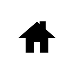 Simple black house icon representing home and shelter, suitable for various design projects and digital applications