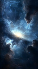 Radiance and Power: A Majestic Quasar Illuminating the Cosmos with Celestial Wonder