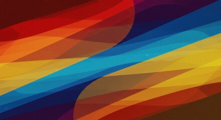 Obraz premium Abstract background featuring overlapping diagonal bands of vibrant colors with rounded edges