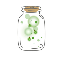Fireflies in a jar illustration 