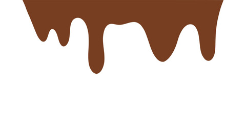 Chocolate syrup drip icon. Vector illustration. Set of isolated brown chocolate or cocoa liquid drops and leaks. Sweet melted fluid symbol in dripping design.