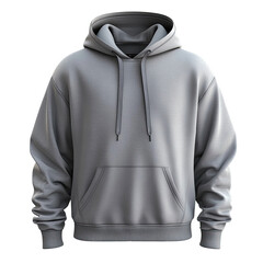 Light gray hoodie, front view.  Detailed mockup of a casual sweatshirt