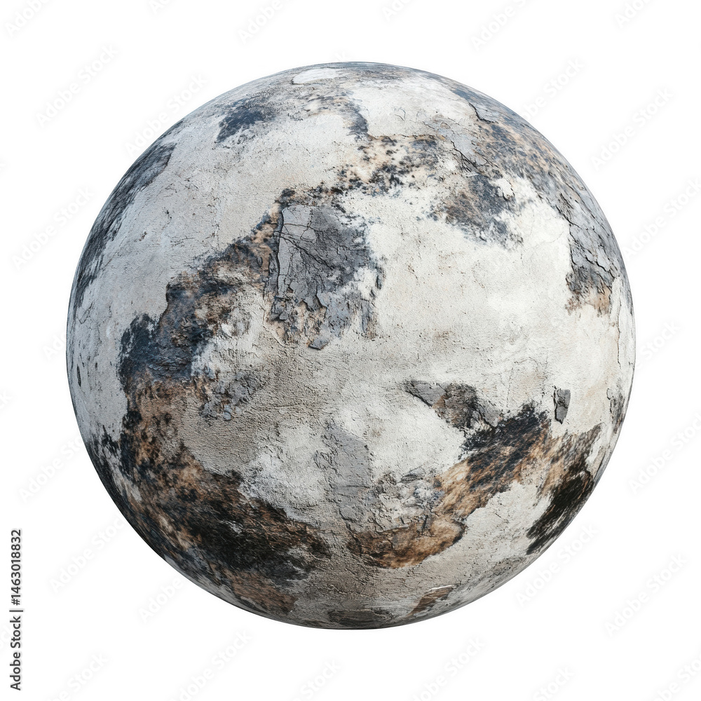 Poster weathered stone sphere texture background image 3d render old art grey on transparent background