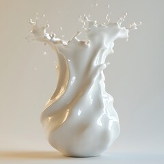 Naklejka premium Milk Splashing In Air Isolated Against Neutral Background High Quality Stock Photo