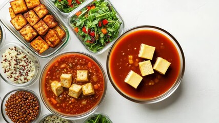 Preparing nutritious meals with tasty soups, fresh salads, and healthy ingredients for the week