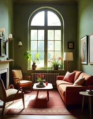 Fototapeta premium A small vibrant living room