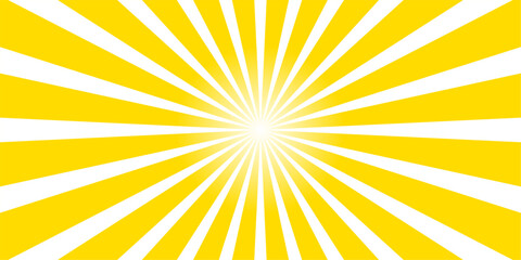 Yellow abstract background with light of sunburst. yellow starburst with halftone. sun ray retro background with flash