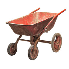 Rusty red wheelbarrow
