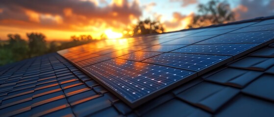 Solar tiles on modern roof closeup integrated clean design seamless surface bright shine