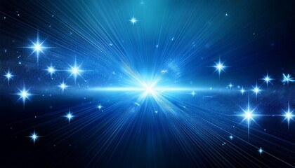 Fototapeta premium glowing blue abstract background with stars and light