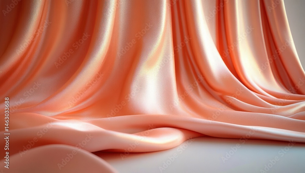 Leinwandbilder smooth silky fabric draped elegantly with soft folds and warm peach tones creating a gentle and calm
