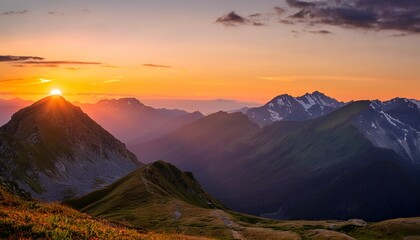 Fototapeta premium sunset in the mountains