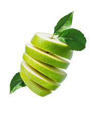 Green apple sliced in spiral