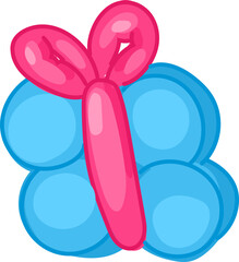 Balloon animal butterfly illustration in blue and pink for festive decorations
