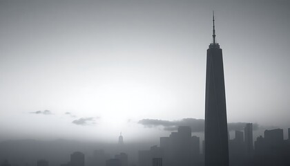 Obraz premium black and white photo of a very tall building
