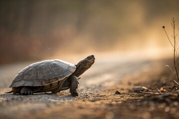 Fototapeta premium turtle on a rock