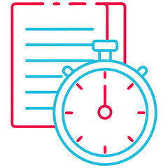 Obraz premium Vector Stopwatch Icon with Document on Transparent Background