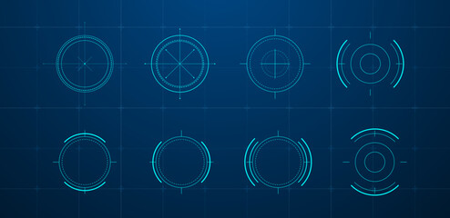 Futuristic target or aim pointers. Vector illustration