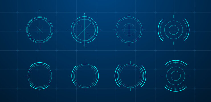 Futuristic target or aim pointers. Vector illustration