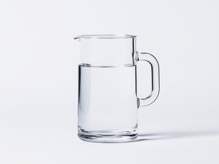 Clear glass pitcher filled with water