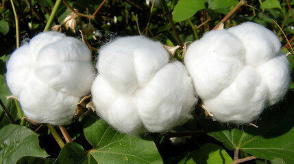 Close-Up of Cotton in Farm Field, Planting and Harvesting Agriculture Concept